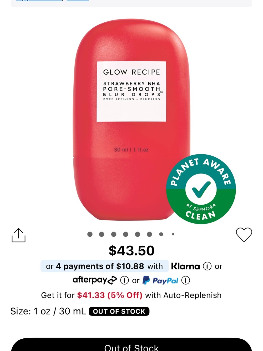 Glow Recipe Strawberry BHA Pore-Smooth Blur Drops - Bright Red Packaging